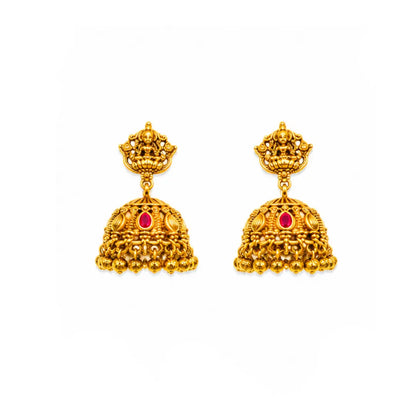 Abha Lakshmi Temple Jewellery Pendant Short Necklace Set J-1063
