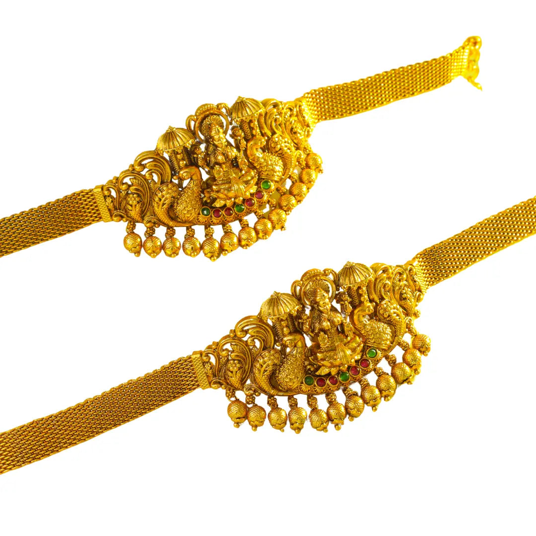 Bridal Temple Jewellery Baju Band with Laxmi Design | Gold Plated Armlet