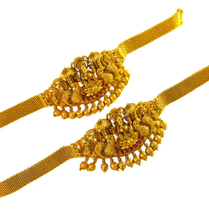 Bridal Temple Jewellery Baju Band with Laxmi Design | Gold Plated Armlet