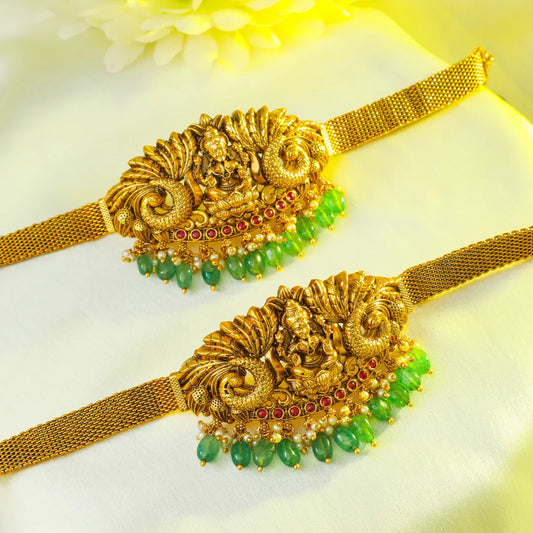 Traditional Temple Jewellery Baju Band for Brides | Gold Look Armlet