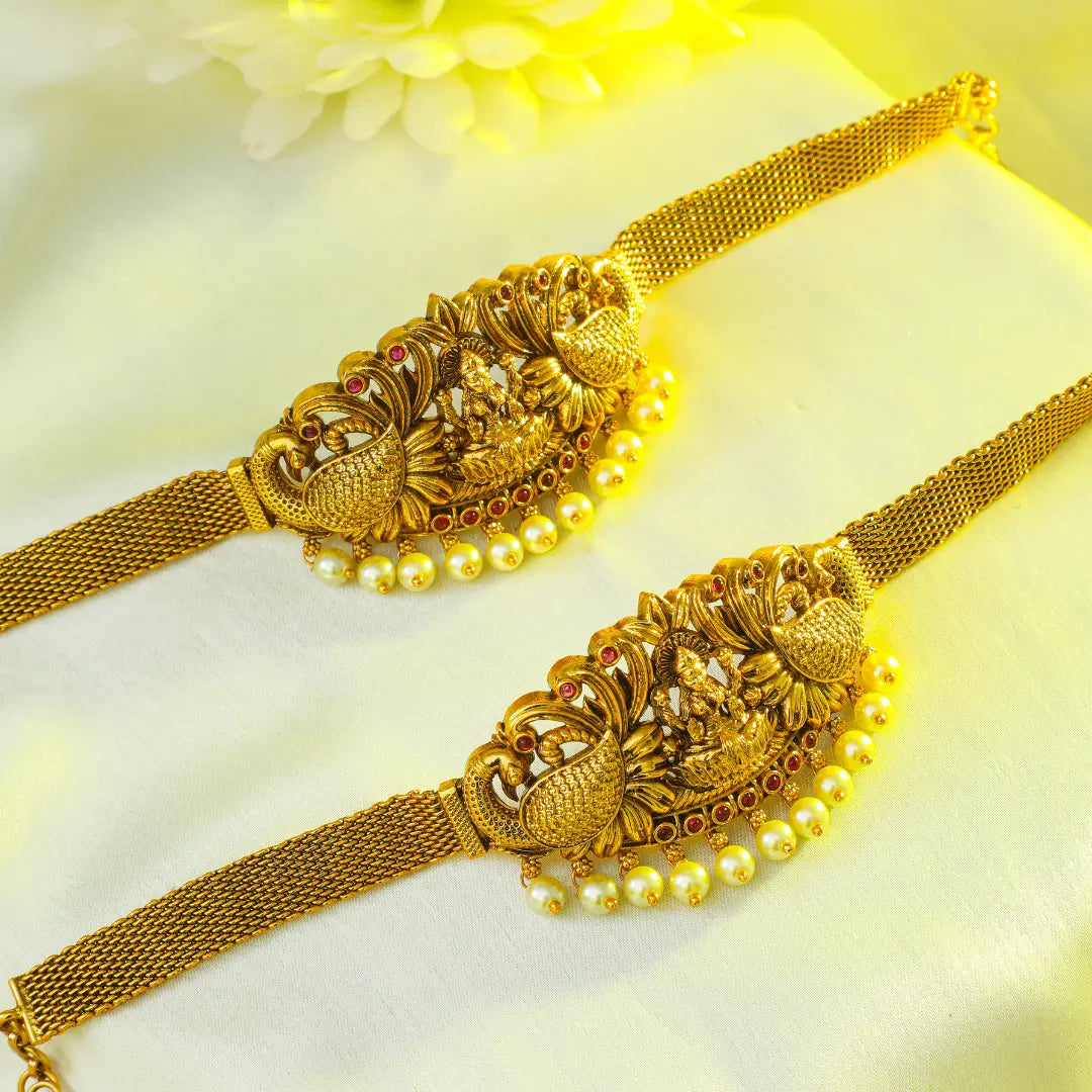 South Indian Temple Jewellery Baju Band | Bridal Gold Plated Armlet