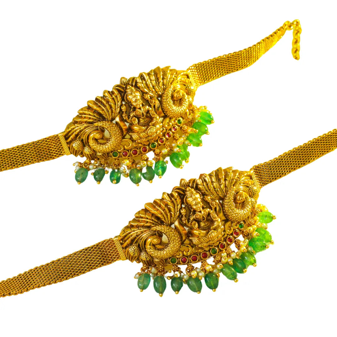 Traditional Temple Jewellery Baju Band for Brides | Gold Look Armlet