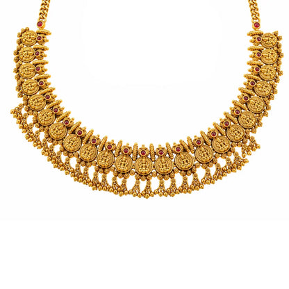 Annapurna Mukta Temple Jewellery Short Necklace Set with Pearls  K-1853