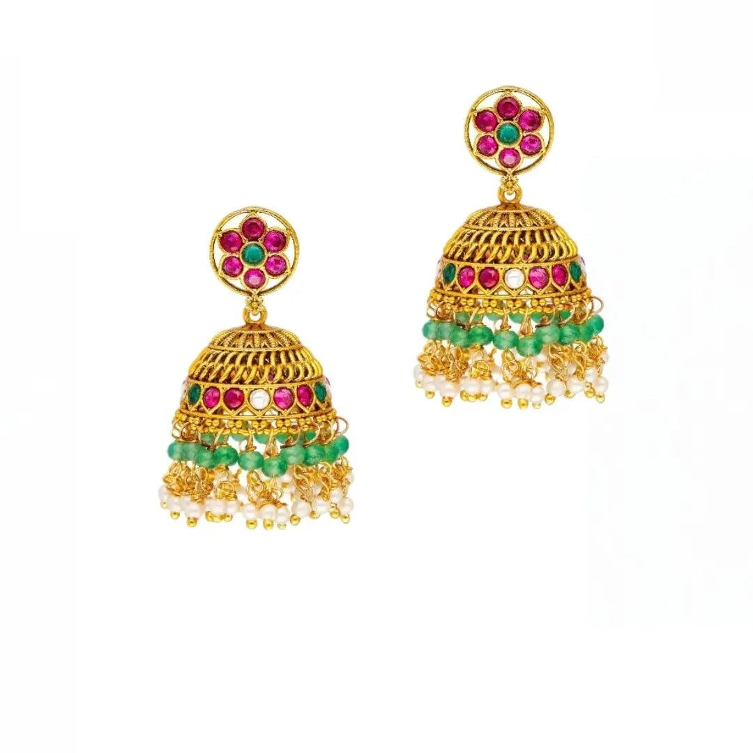 Kundan Lakshmi Temple Short Necklace Set K-1698