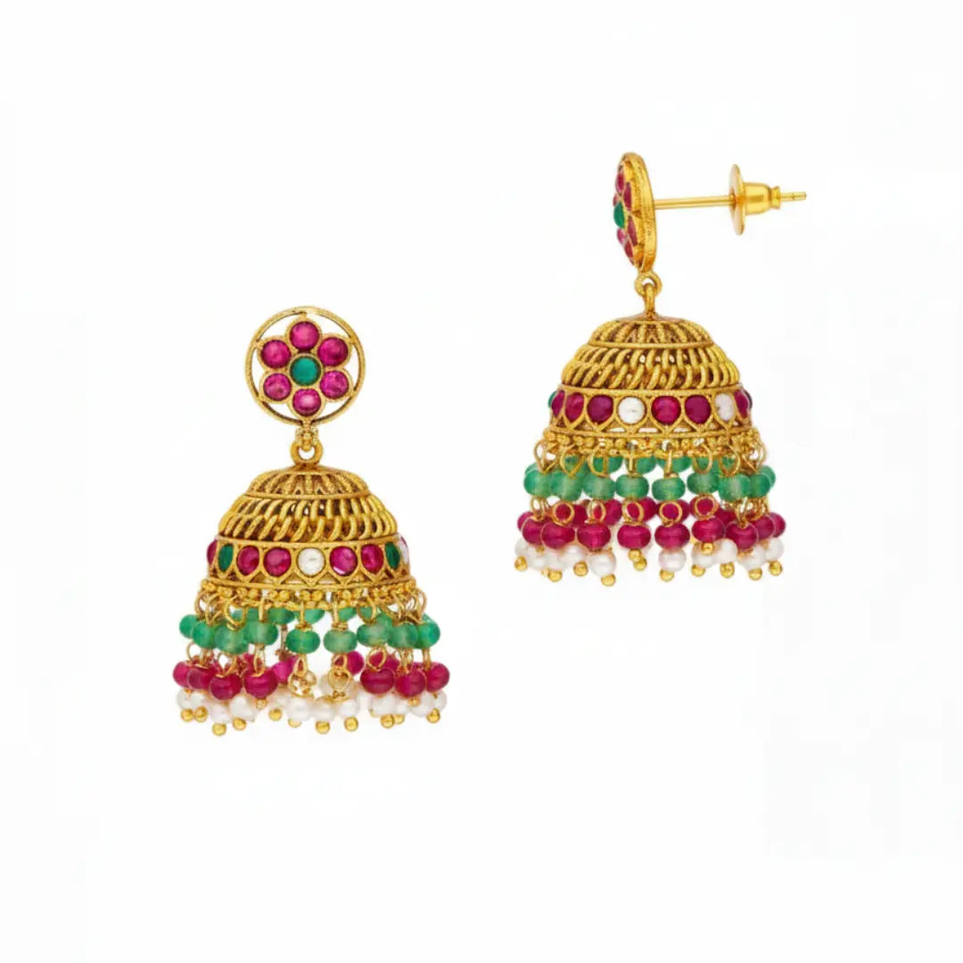 Kundan Lakshmi Temple Short Necklace Set K-1698
