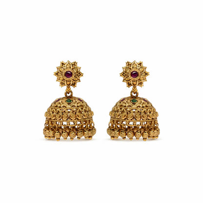 Antique Temple Gold-Plated Jumka R-2180