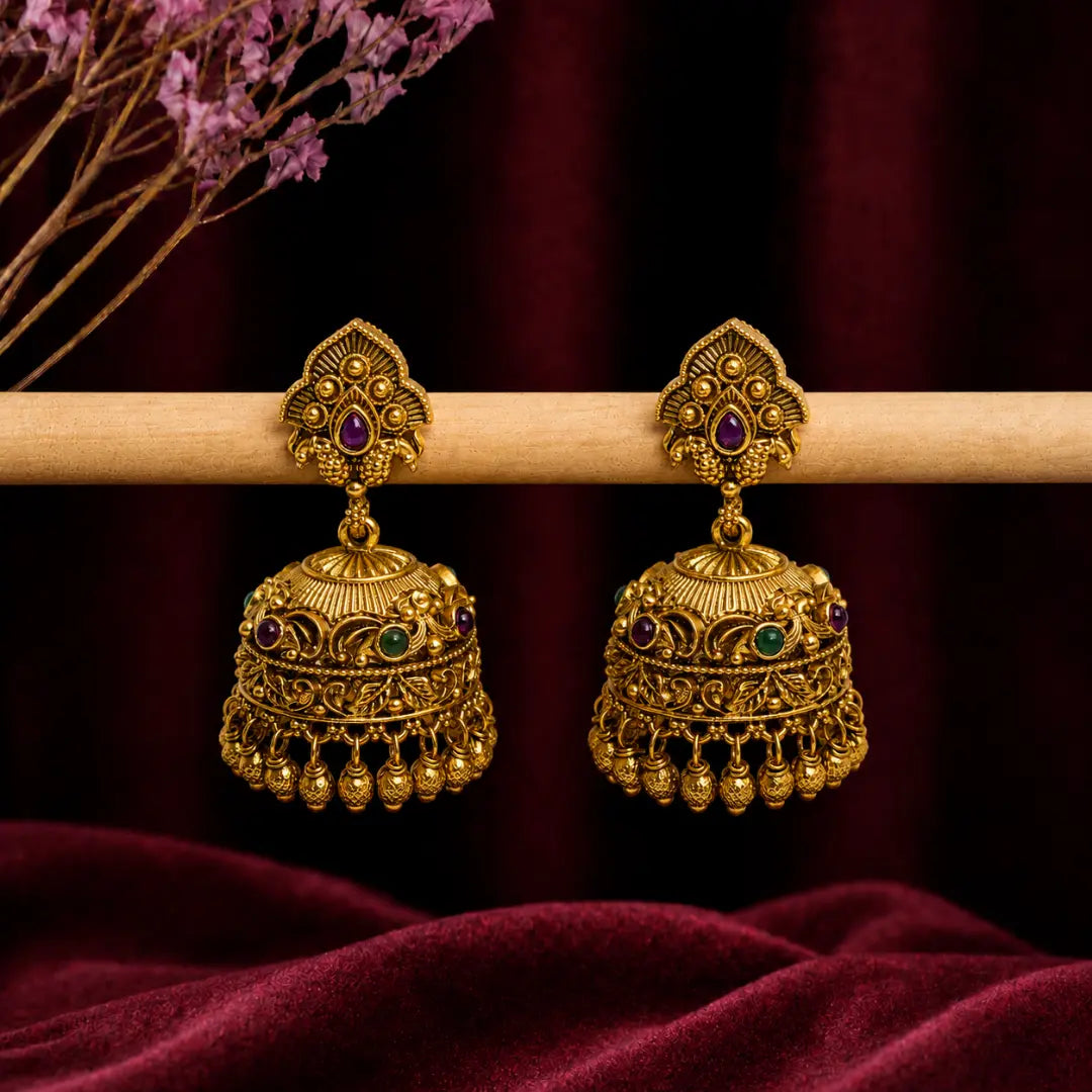 Classic Gold-Plated Jhumka R-1152