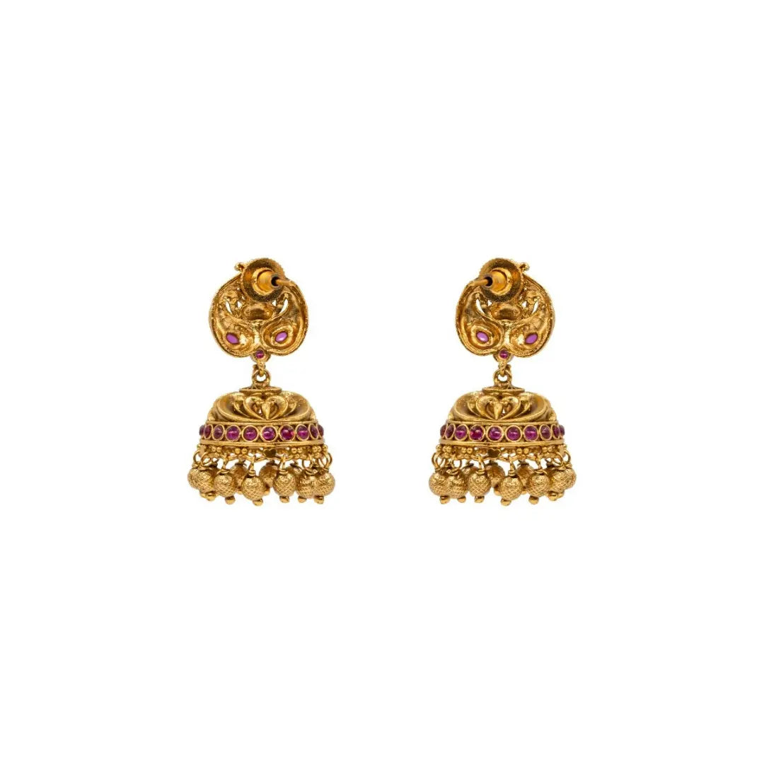 Lakshmi, Peacock-Elephant short necklace Set N-980