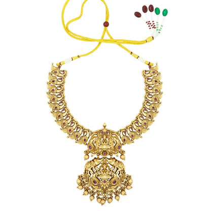 Lakshmi, Peacock-Elephant short necklace Set N-980