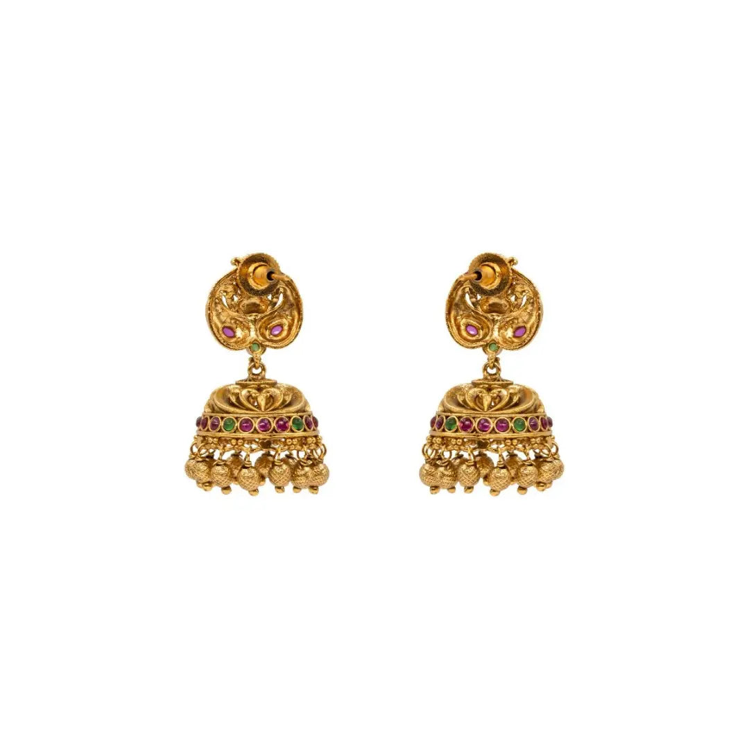 Lakshmi, Peacock-Elephant short necklace Set N-980