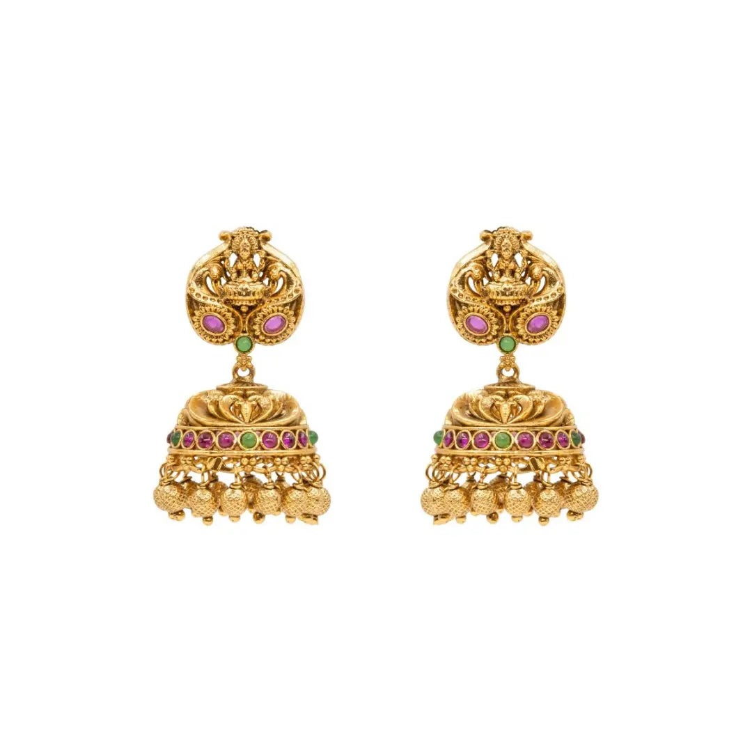 Lakshmi, Peacock-Elephant short necklace Set N-980