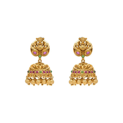 Lakshmi, Peacock-Elephant short necklace Set N-980