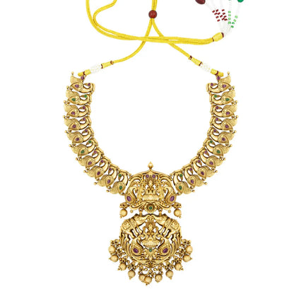 Lakshmi, Peacock-Elephant short necklace Set N-980