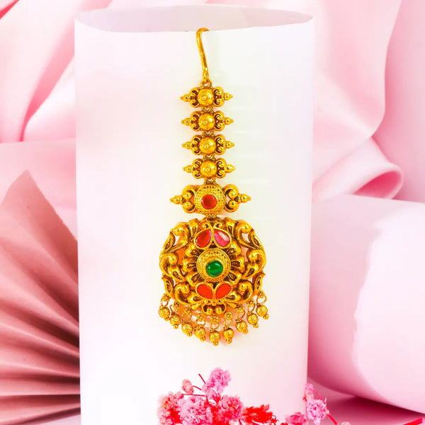 Royal Lakshmi Gold Plated Maang Tikka  J-182