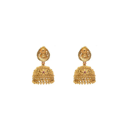 Traditional Temple Jhumka with Laxmi Motif R-2231