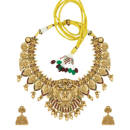 Antique Laxmi Gold-Plated Short Necklace Set K-1314