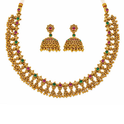 Traditional South Indian Temple Necklace Set K-1787