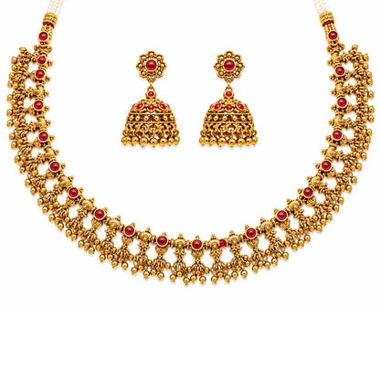 Traditional South Indian Temple Necklace Set K-1787