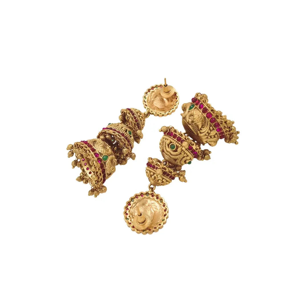 South Indian Antique Gold-Plated Jhumka K-239