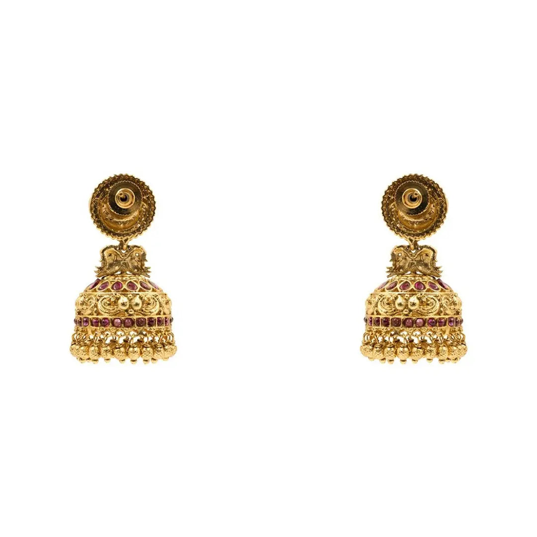 Elegant Peacock Temple Necklace Set K-1151