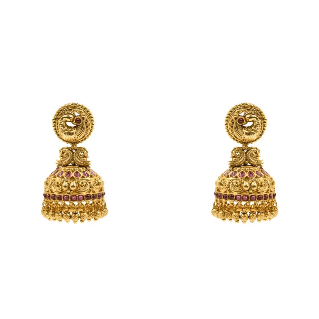 Elegant Peacock Temple Necklace Set K-1151