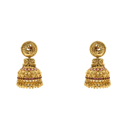 Elegant Peacock Temple Necklace Set K-1151