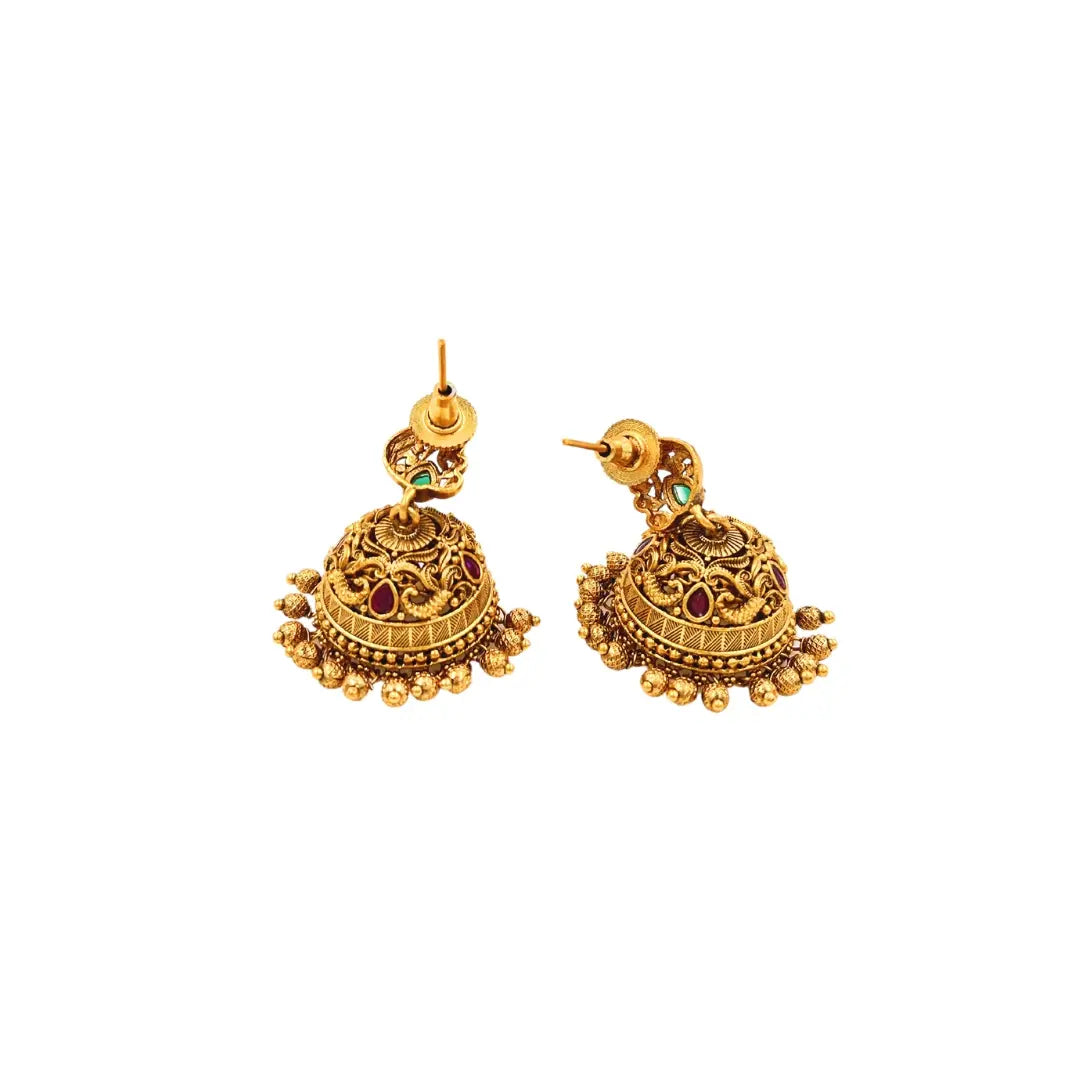 Heritage Temple Gold-Plated Bridal Jhumka R-1301