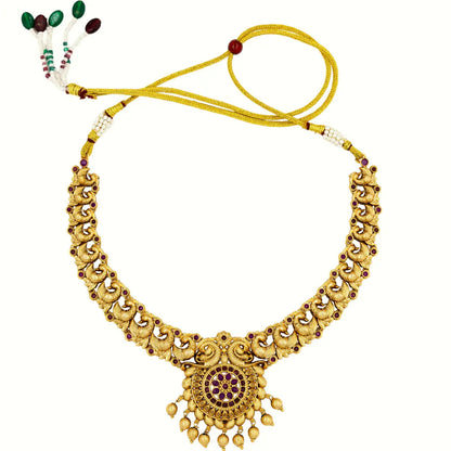 Elegant Peacock Temple Necklace Set K-1151
