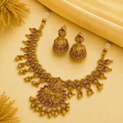 Classic Charm Temple Necklace Set  V-874