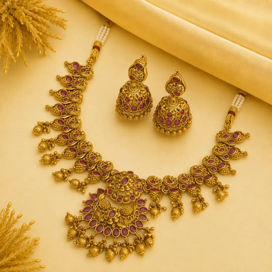 Classic Charm Temple Necklace Set  V-874