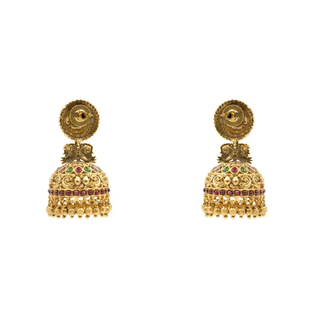 Elegant Peacock Temple Necklace Set K-1151