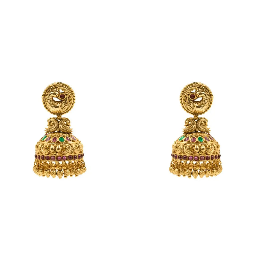 Elegant Peacock Temple Necklace Set K-1151