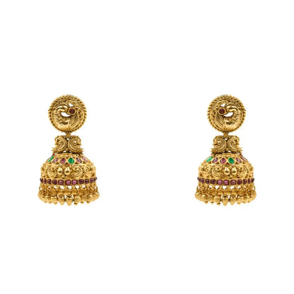Elegant Peacock Temple Necklace Set K-1151