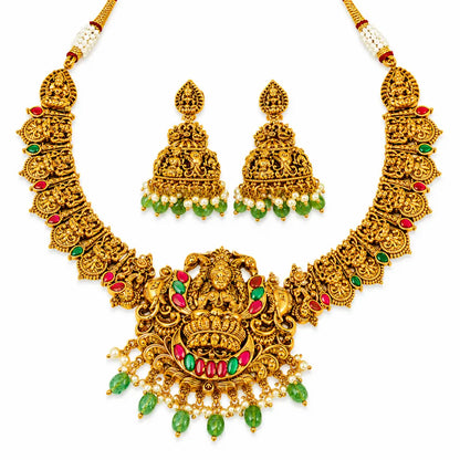 Divine Lakshmi Temple Short Necklace Set J-138