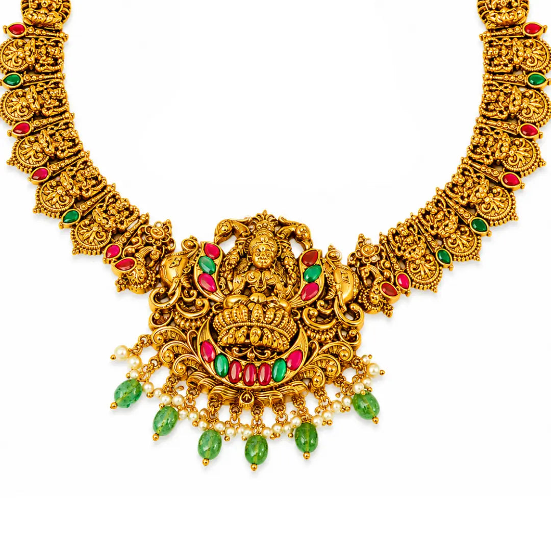 Divine Lakshmi Temple Short Necklace Set J-138