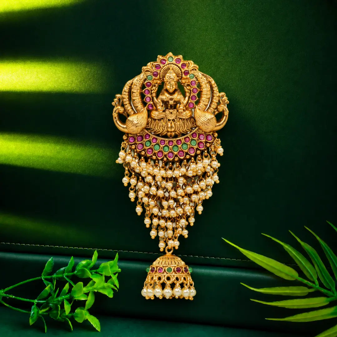 Gold-Plated Laxmi Hair Broach