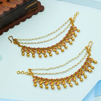 Royal Look Gold-Plated Ear Chain V-1309