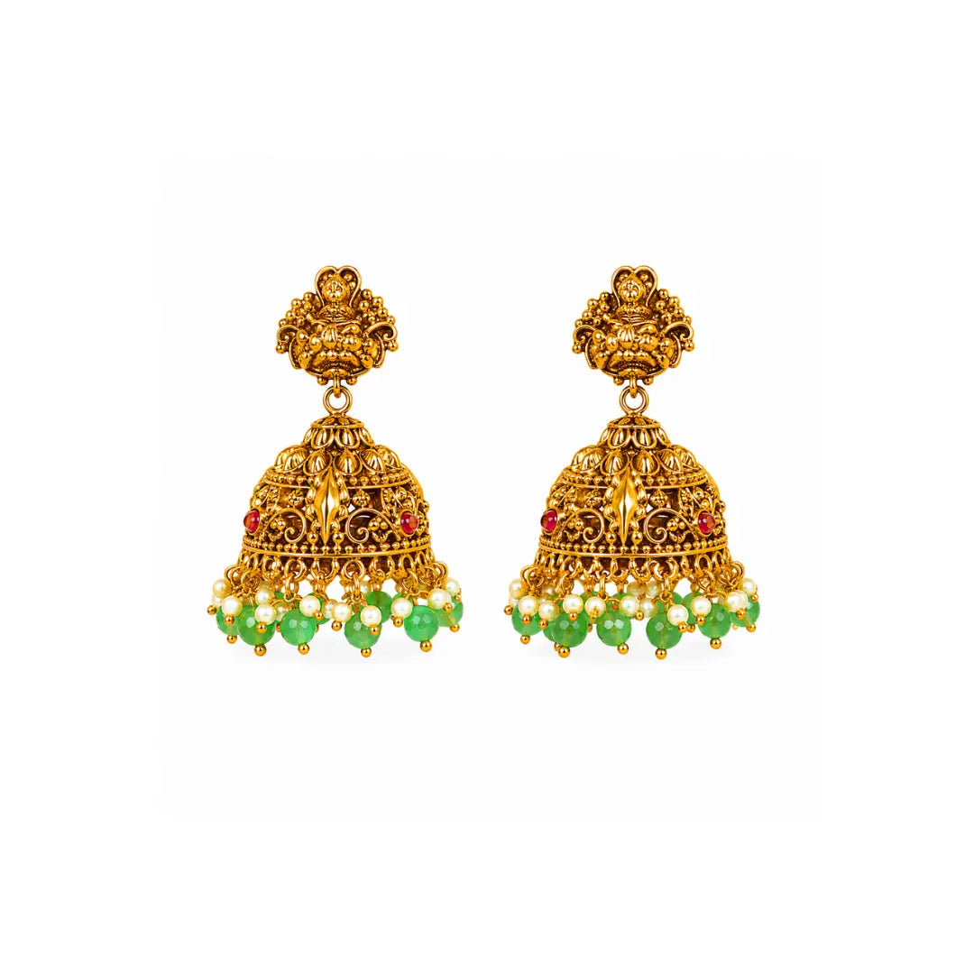 Dasavathara Rekha Haar Short Necklace Set | Gold-Plated Temple Jewellery