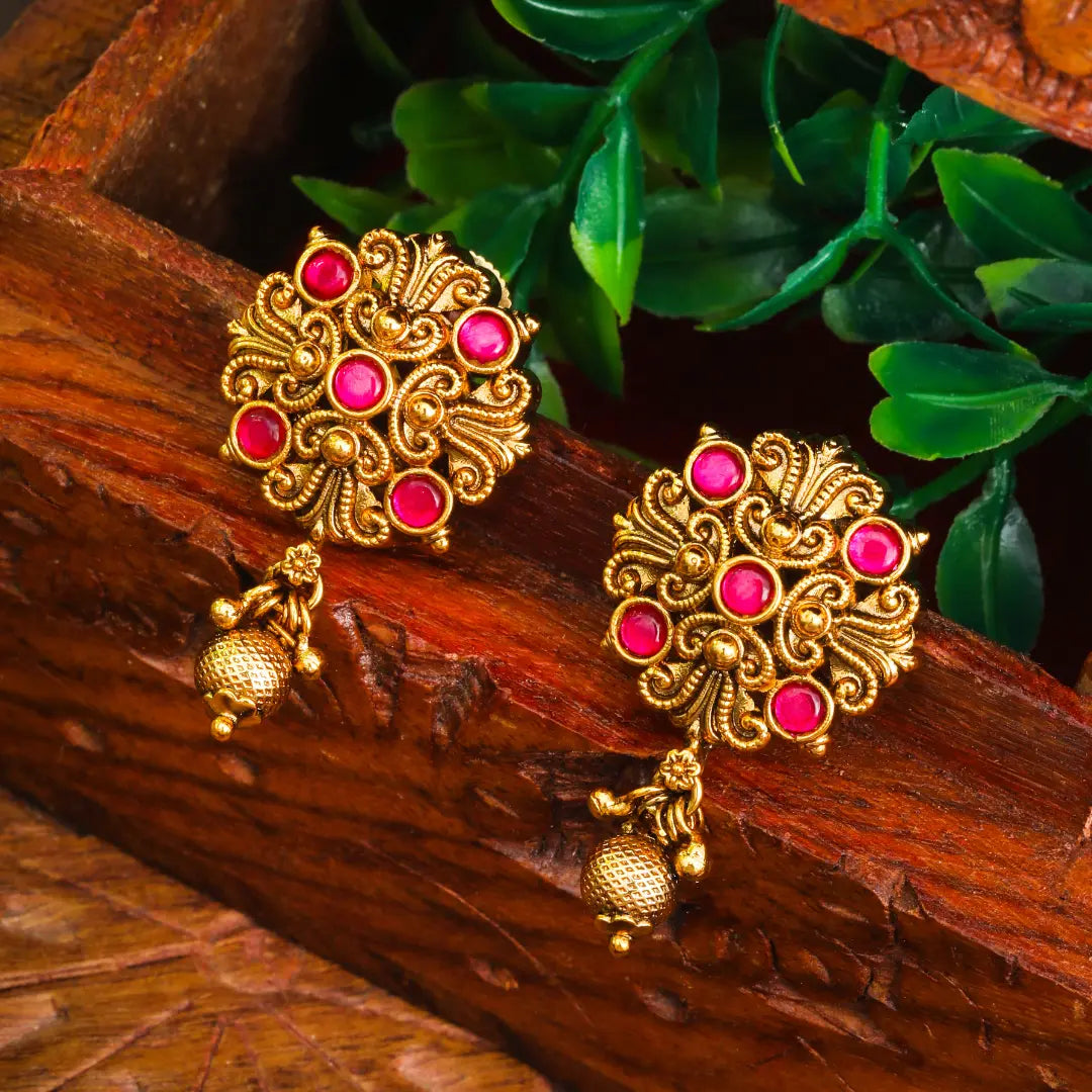 Antique Flower Gold-Plated Bali J-327