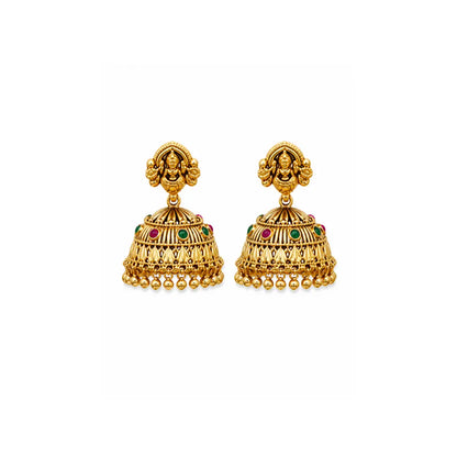 Premium Gold-Plated Laxmi Temple Long Necklace Set K-1315