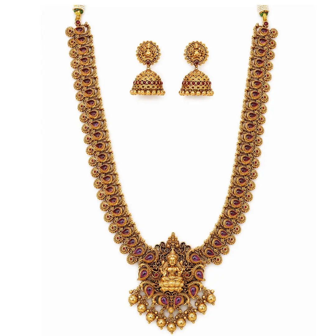 Antique Laxmi Motif Long Necklace Set K-1384
