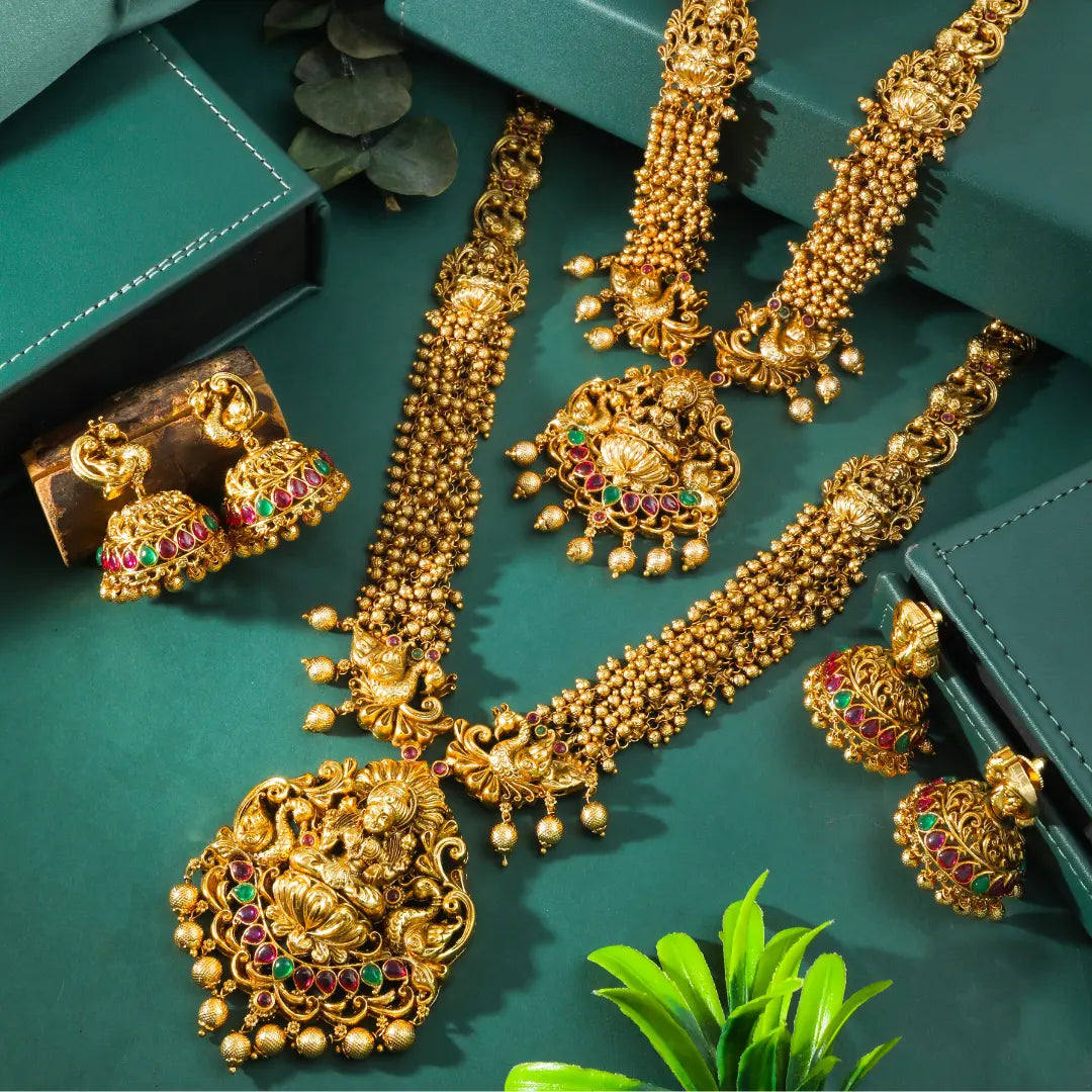 Lakshmi-Peacock Combo Necklace Set K-1601N