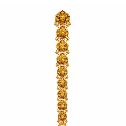 Antique Gold Finish Temple Inspired Lakshmi Hair Choti V-2094