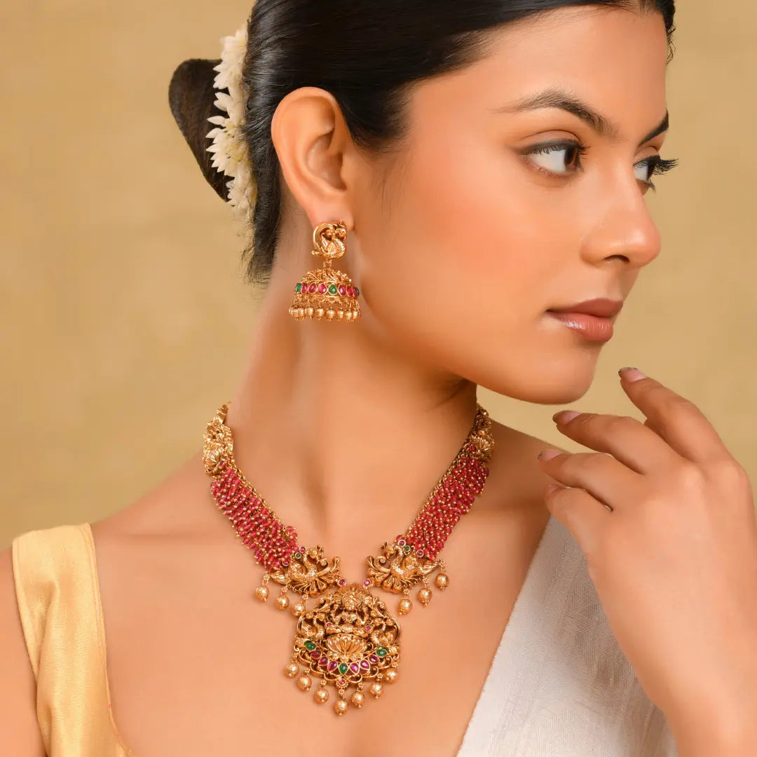 Lakshmi-Peacock Combo Necklace Set K-1601N