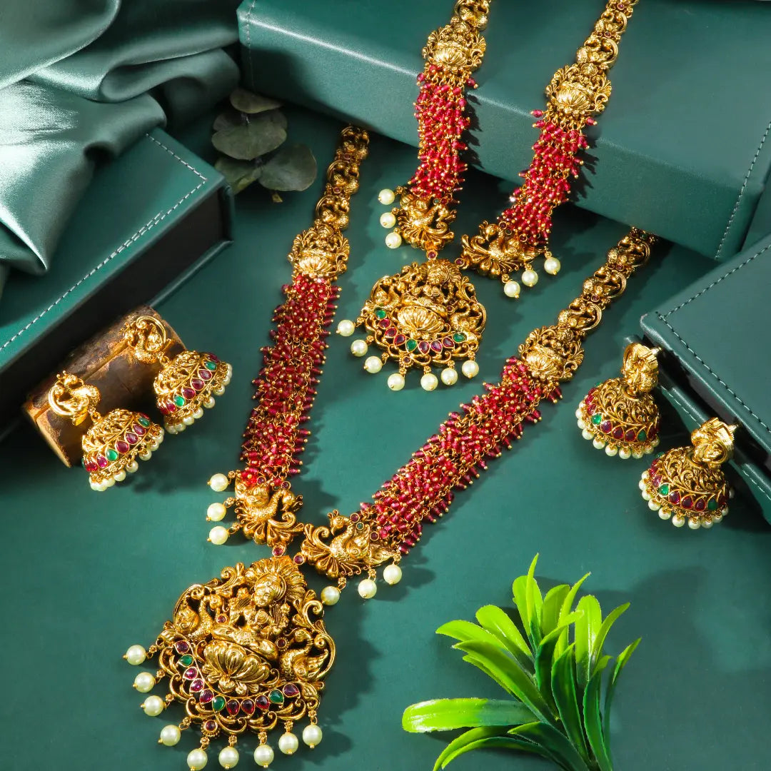 Lakshmi-Peacock Combo Necklace Set K-1601N