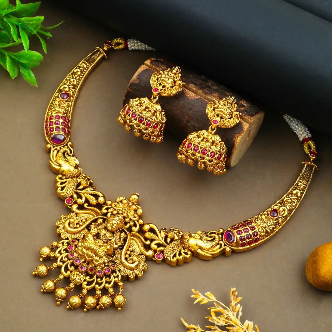 Lakshmi-Peacock Necklace Set K-1039