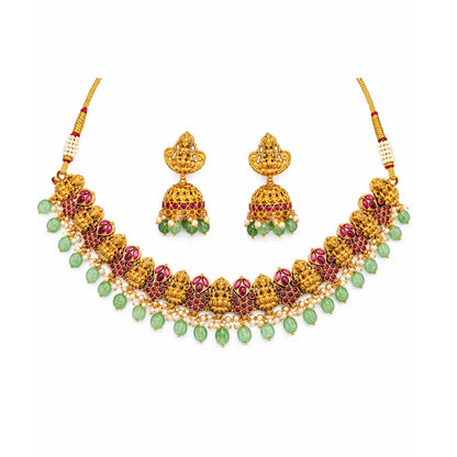 Divine Lakshmi-Flower Chokker Set K-1059