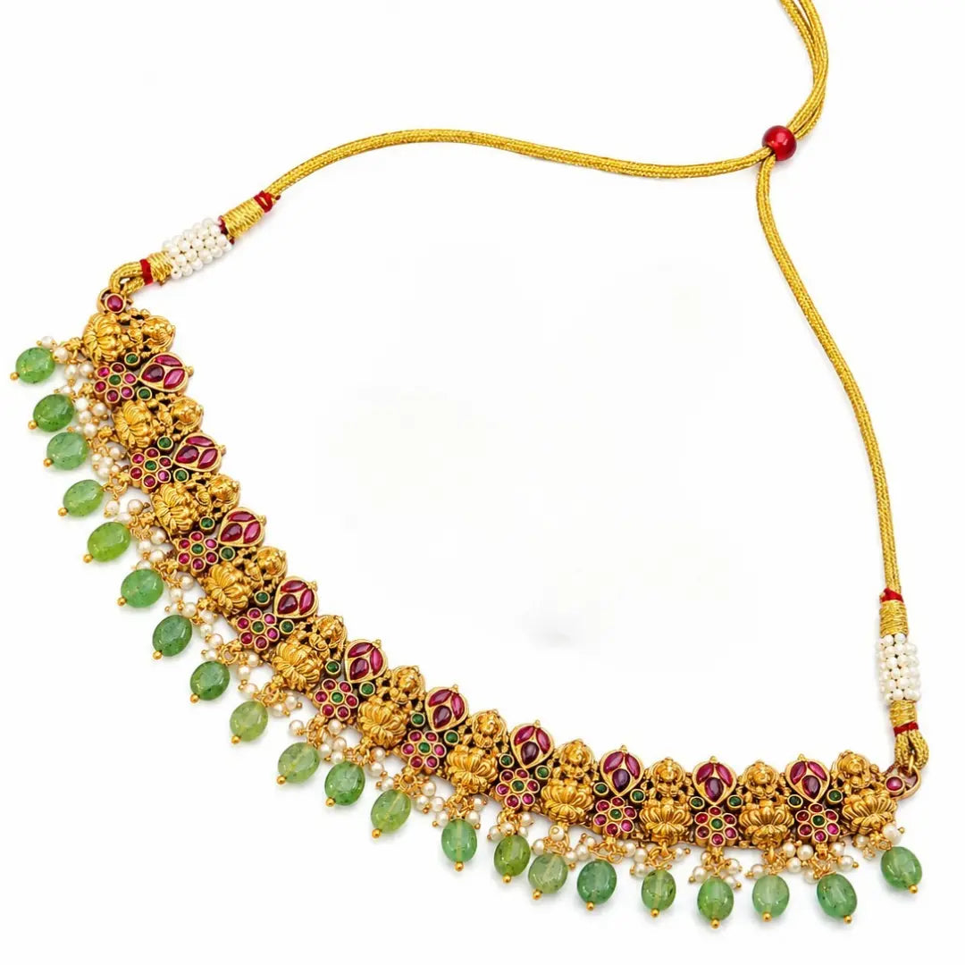 Divine Lakshmi-Flower Chokker Set K-1059