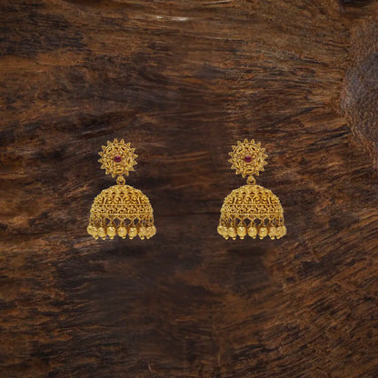 Classic Gold-Plated Temple Jhumka  N-195