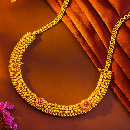 Heritage Temple Jewellery Short Necklace Set for South Indian Bridal